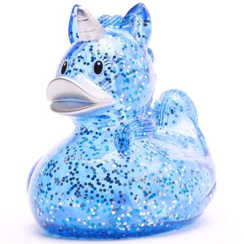 Badeente einhorn glitzer blau - badeente,